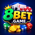 8Bet Game feature image featuring casino cards, chips, coins, dice, and the 8BET.GAME logo.