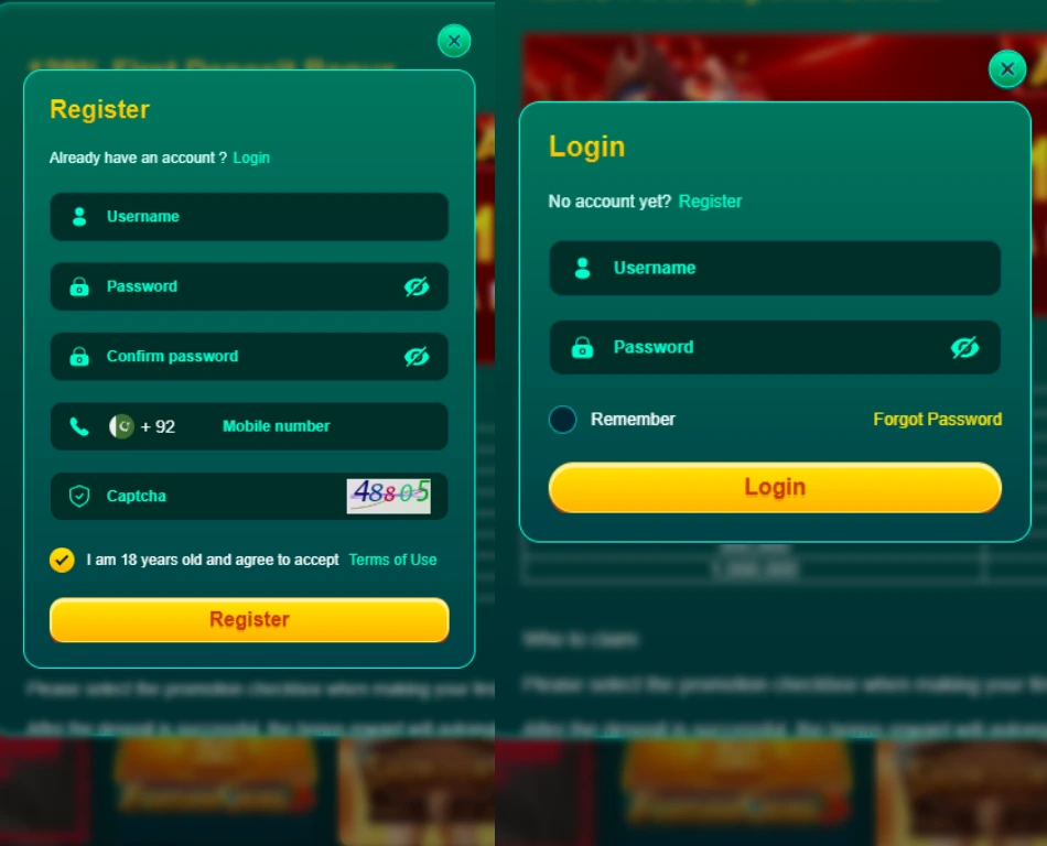 AQ99 Game registration form for creating a new gaming account